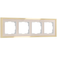 Рамка на 4 поста Werkel Baguette (айвори/латунь) W0042851