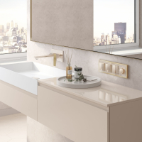 Рамка на 4 поста Werkel Baguette (айвори/латунь) W0042851