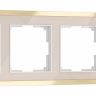 Рамка на 4 поста Werkel Baguette (айвори/латунь) W0042851