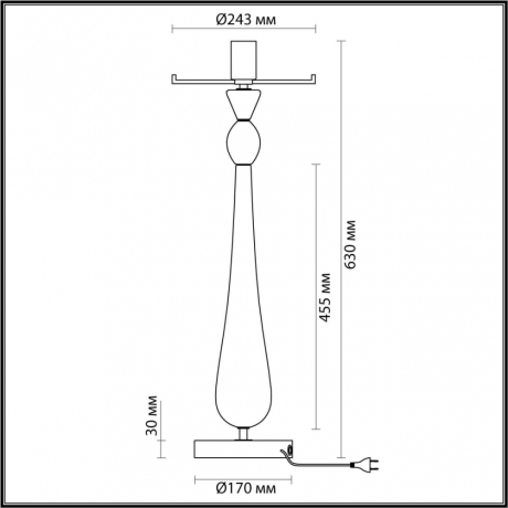 4889/1T STANDING ODL_EX22 21 золотой/зеленый/стекло База для высокой лампы E27 1*60W TOWER 