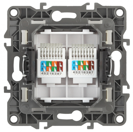 Розетка информационная 2XRJ45 ЭРА 12 12-3108-01 Б0014729