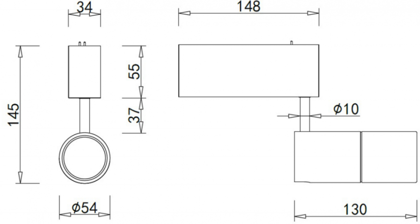 Трековый светильник 10W 3000К для магнитного шинопровода Heck Donolux Dl18789/01M Black 