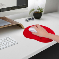 Нарушена упаковка! <288869> Коврик для мыши с подушкой под запястье SONNEN, полиуретан + лайкра, 250х220х20 мм, красный, 513301 (513301)
