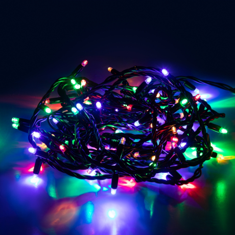 Светодиодная новогодняя гирлянда ЭРА ERAPS-PM10 нить уличная 10 м мультиколор 100 LED Б0056016