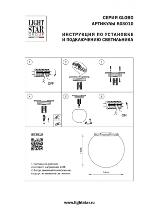Накладной светильник Lightstar Globo 803010 