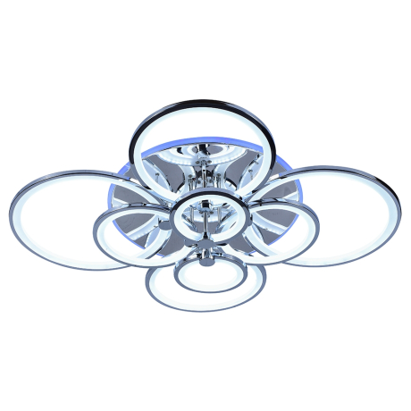 Светодиодная диммируемая люстра с ПДУ Profit Light 8077/8 CHR 256W+11W RGB 