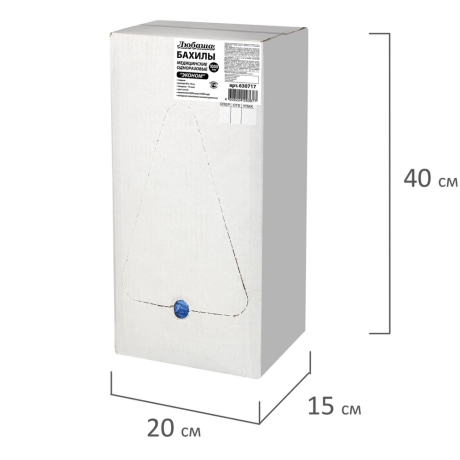 Нарушена упаковка!  <271022> Бахилы КОМПЛЕКТ 2000 шт. (1000 пар) в упаковке, ЭКОНОМ, размер 40х14 см, 1,8 г, ПНД, ЛЮБАША, 630717 (630717)