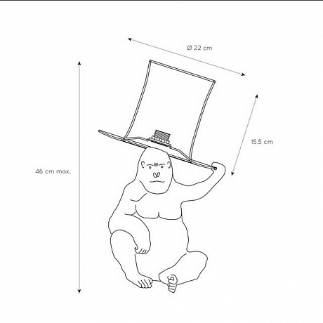 Настольная лампа с обезьянкой Lucide Extravaganza Gust 10503/81/30 