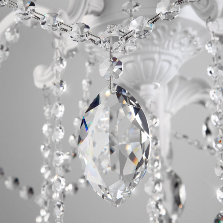 Подвесная люстра Eurosvet Veletta 10108/5 белый/прозрачный хрусталь Strotskis 