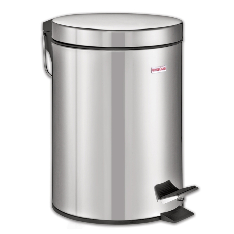 Нарушена упаковка!  <209760> Ведро-контейнер для мусора (урна) с педалью LAIMA "Classic", 12 л, зеркальное, нержавеющая сталь, со съемным внутренним ведром, 232261 (232261)
