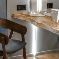 Выключатель двухклавишный с подсветкой (черный матовый) Werkel W1120108