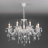 Подвесная люстра Eurosvet Veletta 10108/8 белый/прозрачный хрусталь Strotskis 