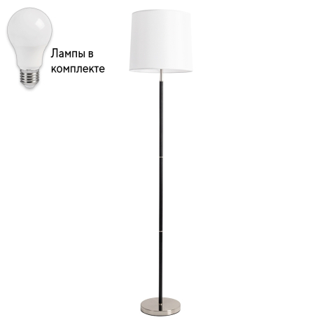 Торшер с лампочкой Arte lamp A2589PN-1SS+Lamps 