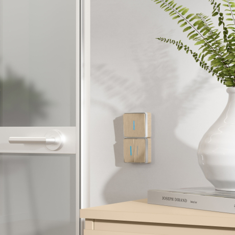 Выключатель двухклавишный с подсветкой Werkel Gallant (шампань рифленый) W5020110