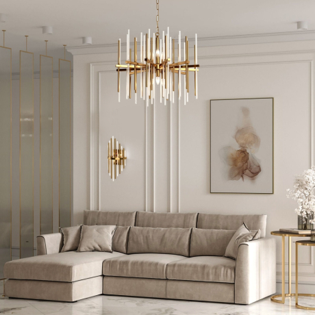 Подвесная люстра с управлением по Wi-Fi Bogates Allure 356/6 латунь (a057236)