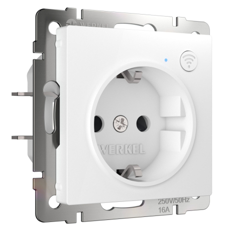 Розетка с заземлением и со шторками, без рамки с Wi-Fi Werkel белый W1171601