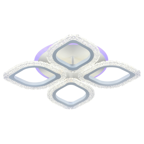 Люстра потолочная светодиодная с пультом ДУ Profit Light 8018/4 WHT 56W+7W RGB 