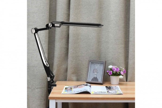 Настольная лампа на струбцине с сенсором Camelion KD-830 C02 черный 14015 