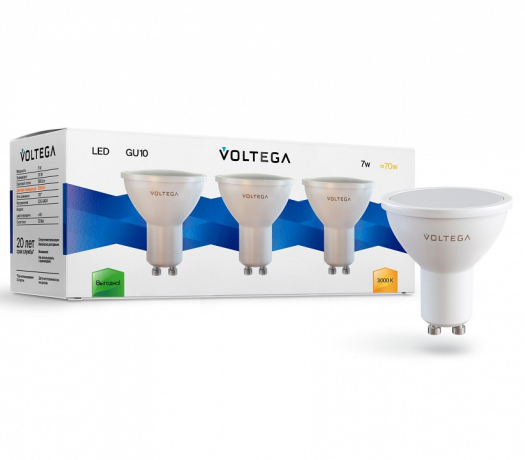 Лампа светодиодная Voltega Simple GU10 7Вт 3000K 7249 