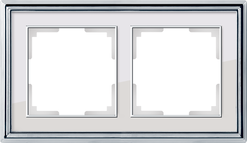 Рамка на 2 поста (хром/белый) Werkel Palacio WL17-Frame-02 (a037693)