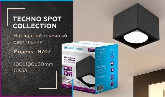 Встраиваемый светильник с лампочкой Ambrella light TN707+Lamps