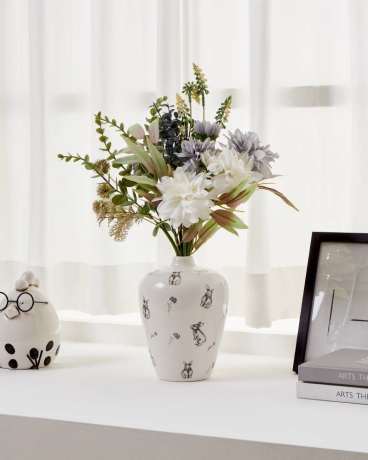 427907 Ваза GOPENG ?140, H190 керамика, белый, черный Eglo 