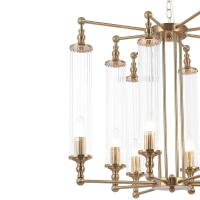 Подвесная люстра с лампочками CRYSTAL LUX Tomas SP8 D650 Brass+Lamps