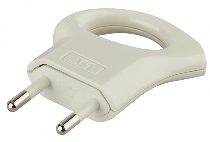 V1 Вилка б/з 6A с кольцом непрямой ввод белая Эра Б0019182