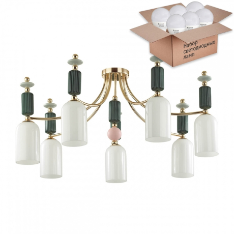 Потолочная люстра с лампочками Odeon Light Candy 4861/7C+Lamps E14 P45 