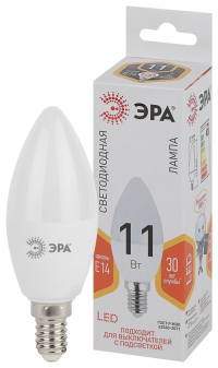 Нарушена упаковка.  <162951> Светодиодная лампа E14 11W 2700К (теплый) Эра LED B35-11W-827-E14 () Б0032980