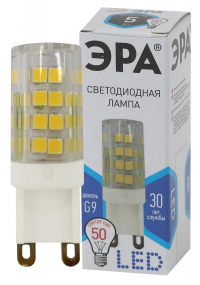 Нарушена упаковка. <162845> Светодиодная лампа G9 5W 4000К (белый) Эра LED JCD-5W-CER-840-G9 () Б0027864