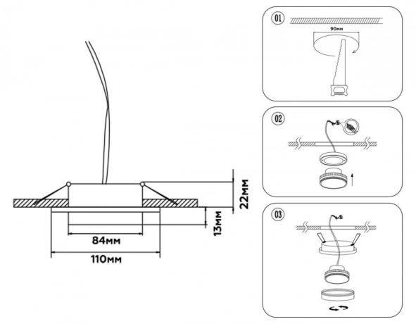 Встраиваемый светильник Ambrella Light Techno Spot GX53 Acrylic tech TN5228 