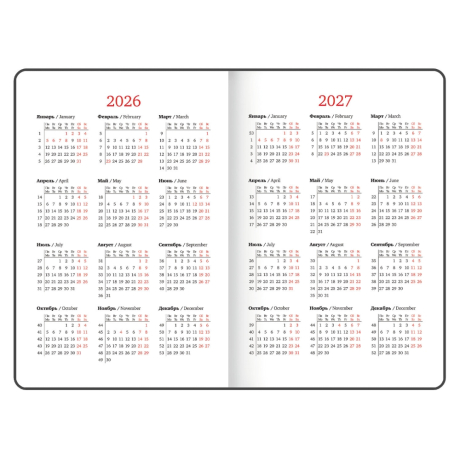 Нарушена упаковка!  <795189> Еженедельник датированный 2026 А5 145х215 мм, BRAUBERG "Party", под кожу, черный, 117180