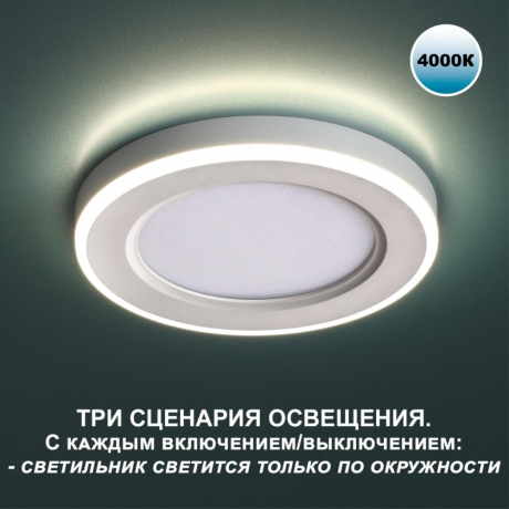 Нарушена упаковка!  <618977> Встраиваемый трёхрежимный светильник Novotech Span 359016