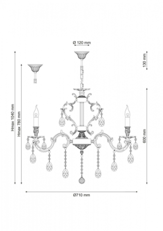 Barletta 1730.8 Cream White Подвесная люстра Lucia Tucci 
