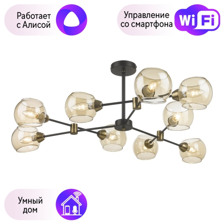Люстра на штанге Velante с поддержкой Алиса 249-023-09-A 