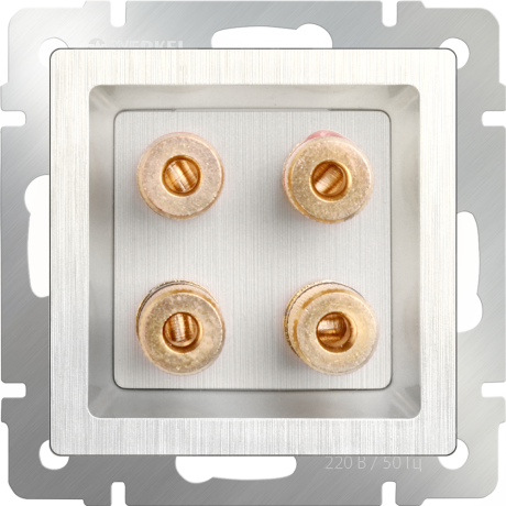Розетка акустическая без рамки Werkel перламутровый рифленый WL13-AUDIOx4