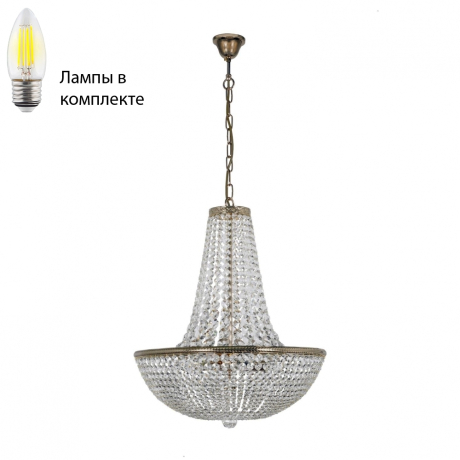 Подвесная люстра с лампочками Arti Lampadari Todi E 1.5.50.100 G+Lamps 