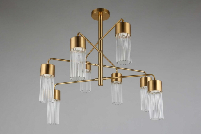 Люстра на штанге с лампочками Omnilux OML-67107-08+Lamps 