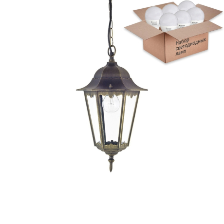 Уличный подвесной светильник с лампочкой Favourite London 1808-1P+Lamps E27 P45