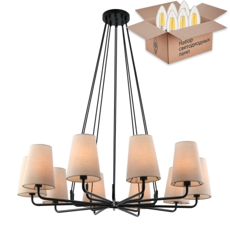 Подвесная люстра с лампочками Favourite Pfefferling 2364-10P+Lamps E14 Свеча 