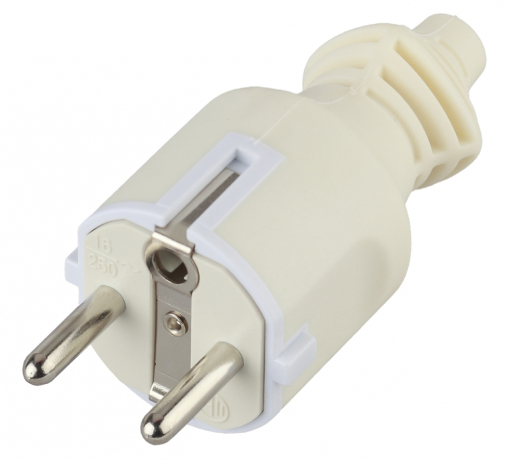 V4(W) Вилка c/з 16A прямой ввод белая Эра Б0019188