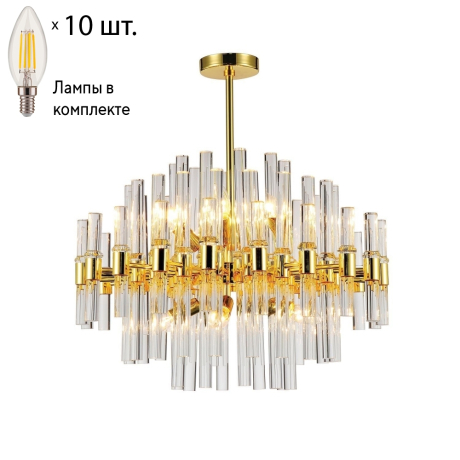 Подвесная люстра с лампочками Favourite Сelebratio 2205-10P+Lamps E14 Свеча 
