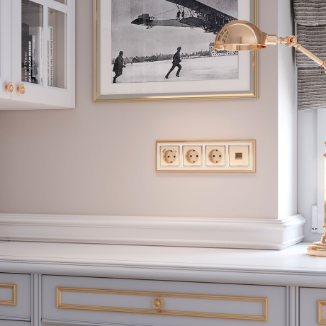 Розетка Ethernet RJ-45 (шампань рифленый) Werkel W1181010