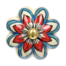 Нарушена упаковка! <303117> 66110 BLUMEN HAUS Ручка керамическая для мебели ''Лотос'', ручная роспись, цвет белый, рисунок цветной /246/6