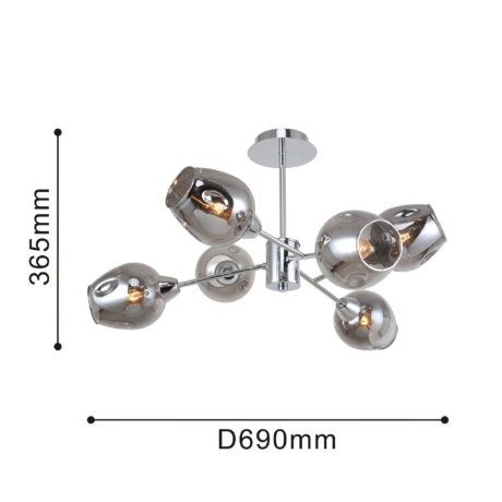 Люстра на штанге F-Promo Tilda с лампочками 2657-6U+Lamps E14 Свеча 