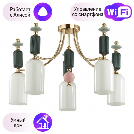 Потолочная люстра Odeon Light Candy с поддержкой Алиса 4861/5C-A 