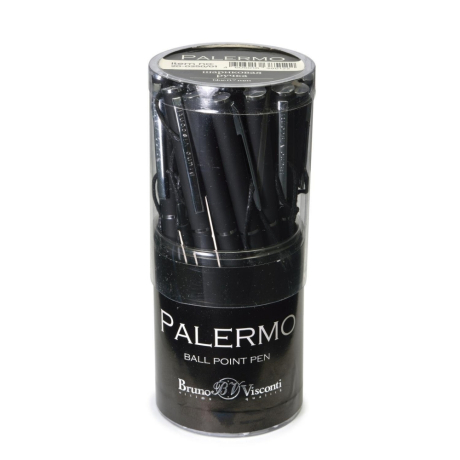 Нарушена упаковка!  <620594> Ручка шариковая BRUNO VISCONTI "Palermo", черный металлический корпус, 0,7 мм, синяя, 20-0250/01 (144162)