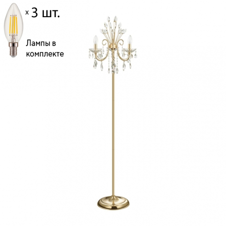 Торшер с лампочками Odeon Light Versia 4977/3F+Lamps E14 Свеча 
