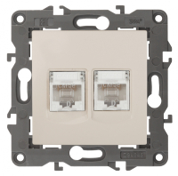 Розетка информационная 2XRJ45 ЭРА Elegance 14-3108-02 Б0034309